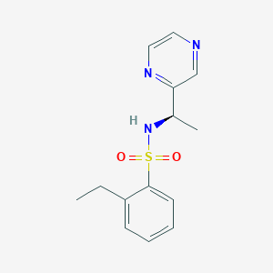 2-ethyl-N-[(1R)-1-pyrazin-2-ylethyl]benzenesulfonamide