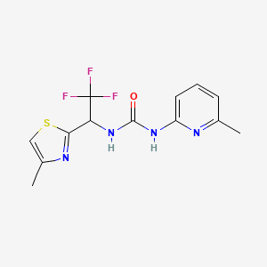 molecular formula C13H13F3N4OS B6749983 1-(6-Methylpyridin-2-yl)-3-[2,2,2-trifluoro-1-(4-methyl-1,3-thiazol-2-yl)ethyl]urea 