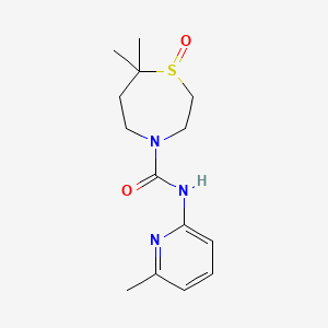 7,7-dimethyl-N-(6-methylpyridin-2-yl)-1-oxo-1,4-thiazepane-4-carboxamide