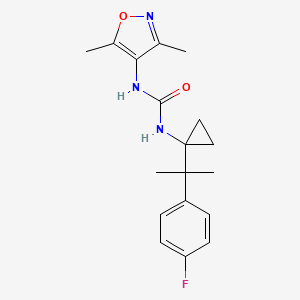 1-(3,5-Dimethyl-1,2-oxazol-4-yl)-3-[1-[2-(4-fluorophenyl)propan-2-yl]cyclopropyl]urea