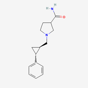 molecular formula C15H20N2O B6749991 1-[[(1R,2R)-2-phenylcyclopropyl]methyl]pyrrolidine-3-carboxamide 