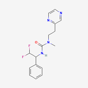 3-(2,2-Difluoro-1-phenylethyl)-1-methyl-1-(2-pyrazin-2-ylethyl)urea