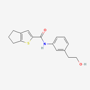 molecular formula C16H17NO2S B6750012 N-[3-(2-hydroxyethyl)phenyl]-5,6-dihydro-4H-cyclopenta[b]thiophene-2-carboxamide 