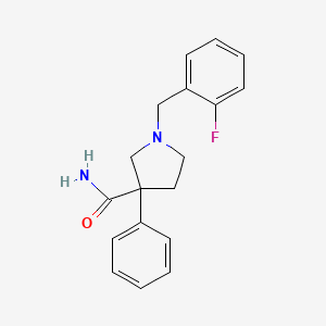 1-[(2-Fluorophenyl)methyl]-3-phenylpyrrolidine-3-carboxamide