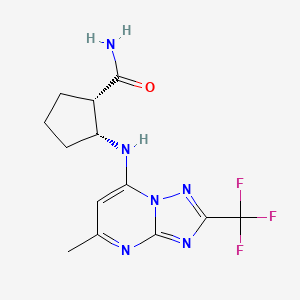 (1S,2R)-2-[[5-methyl-2-(trifluoromethyl)-[1,2,4]triazolo[1,5-a]pyrimidin-7-yl]amino]cyclopentane-1-carboxamide