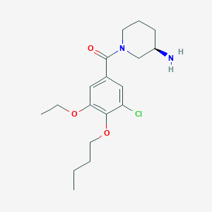 molecular formula C18H27ClN2O3 B6750079 [(3R)-3-aminopiperidin-1-yl]-(4-butoxy-3-chloro-5-ethoxyphenyl)methanone 