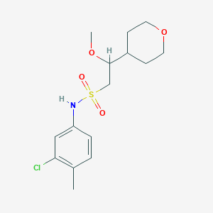 molecular formula C15H22ClNO4S B6750087 N-(3-chloro-4-methylphenyl)-2-methoxy-2-(oxan-4-yl)ethanesulfonamide 