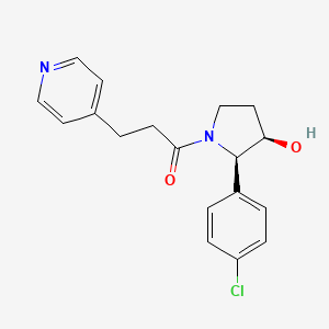 molecular formula C18H19ClN2O2 B6750093 1-[(2R,3R)-2-(4-chlorophenyl)-3-hydroxypyrrolidin-1-yl]-3-pyridin-4-ylpropan-1-one 