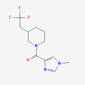 molecular formula C12H16F3N3O B6750103 (1-Methylimidazol-4-yl)-[3-(2,2,2-trifluoroethyl)piperidin-1-yl]methanone 