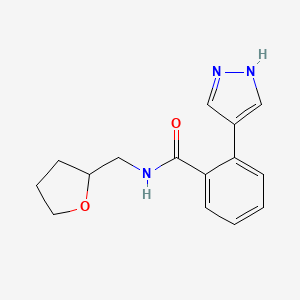 N-(oxolan-2-ylmethyl)-2-(1H-pyrazol-4-yl)benzamide