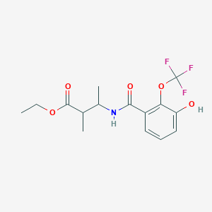 molecular formula C15H18F3NO5 B6750157 Ethyl 3-[[3-hydroxy-2-(trifluoromethoxy)benzoyl]amino]-2-methylbutanoate 