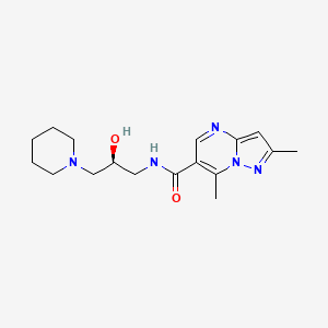 N-[(2S)-2-hydroxy-3-piperidin-1-ylpropyl]-2,7-dimethylpyrazolo[1,5-a]pyrimidine-6-carboxamide