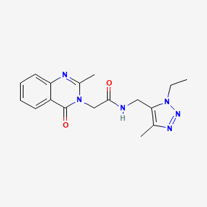 N-[(3-ethyl-5-methyltriazol-4-yl)methyl]-2-(2-methyl-4-oxoquinazolin-3-yl)acetamide