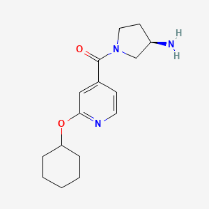 molecular formula C16H23N3O2 B6750172 [(3R)-3-aminopyrrolidin-1-yl]-(2-cyclohexyloxypyridin-4-yl)methanone 