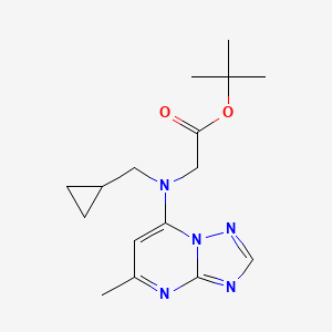 molecular formula C16H23N5O2 B6750186 Tert-butyl 2-[cyclopropylmethyl-(5-methyl-[1,2,4]triazolo[1,5-a]pyrimidin-7-yl)amino]acetate 