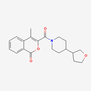 molecular formula C20H23NO4 B6750192 4-Methyl-3-[4-(oxolan-3-yl)piperidine-1-carbonyl]isochromen-1-one 