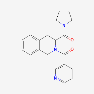 molecular formula C20H21N3O2 B6750214 [2-(pyridine-3-carbonyl)-3,4-dihydro-1H-isoquinolin-3-yl]-pyrrolidin-1-ylmethanone 