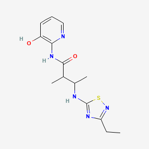 3-[(3-ethyl-1,2,4-thiadiazol-5-yl)amino]-N-(3-hydroxypyridin-2-yl)-2-methylbutanamide