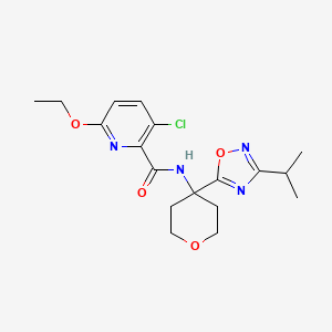 3-chloro-6-ethoxy-N-[4-(3-propan-2-yl-1,2,4-oxadiazol-5-yl)oxan-4-yl]pyridine-2-carboxamide