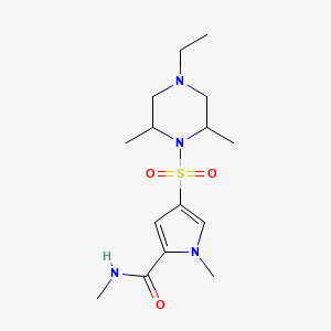 molecular formula C15H26N4O3S B6750280 4-(4-ethyl-2,6-dimethylpiperazin-1-yl)sulfonyl-N,1-dimethylpyrrole-2-carboxamide 