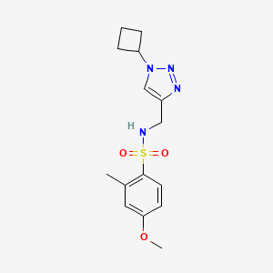 molecular formula C15H20N4O3S B6750283 N-[(1-cyclobutyltriazol-4-yl)methyl]-4-methoxy-2-methylbenzenesulfonamide 