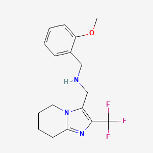 molecular formula C17H20F3N3O B6750284 1-(2-methoxyphenyl)-N-[[2-(trifluoromethyl)-5,6,7,8-tetrahydroimidazo[1,2-a]pyridin-3-yl]methyl]methanamine 