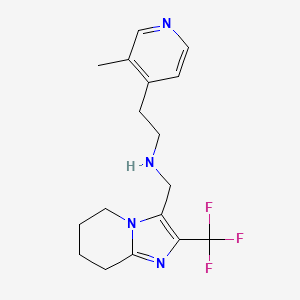 molecular formula C17H21F3N4 B6750292 2-(3-methylpyridin-4-yl)-N-[[2-(trifluoromethyl)-5,6,7,8-tetrahydroimidazo[1,2-a]pyridin-3-yl]methyl]ethanamine 