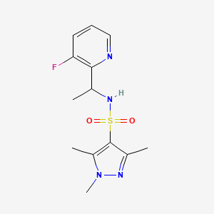 N-[1-(3-fluoropyridin-2-yl)ethyl]-1,3,5-trimethylpyrazole-4-sulfonamide