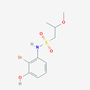 molecular formula C10H14BrNO4S B6750322 N-(2-bromo-3-hydroxyphenyl)-2-methoxypropane-1-sulfonamide 