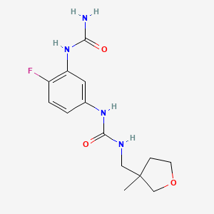 1-[3-(Carbamoylamino)-4-fluorophenyl]-3-[(3-methyloxolan-3-yl)methyl]urea