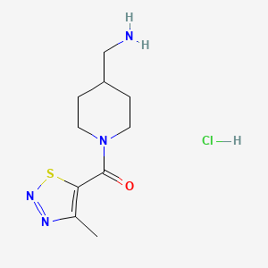 molecular formula C10H17ClN4OS B6750380 [4-(Aminomethyl)piperidin-1-yl]-(4-methylthiadiazol-5-yl)methanone;hydrochloride 