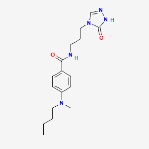 molecular formula C17H25N5O2 B6750407 4-[butyl(methyl)amino]-N-[3-(5-oxo-1H-1,2,4-triazol-4-yl)propyl]benzamide 