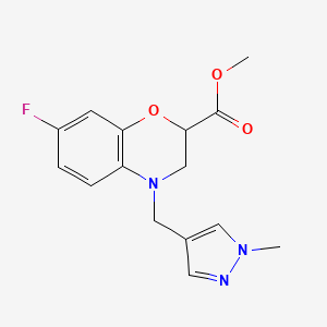 Methyl 7-fluoro-4-[(1-methylpyrazol-4-yl)methyl]-2,3-dihydro-1,4-benzoxazine-2-carboxylate