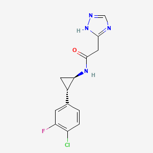 N-[(1R,2S)-2-(4-chloro-3-fluorophenyl)cyclopropyl]-2-(1H-1,2,4-triazol-5-yl)acetamide