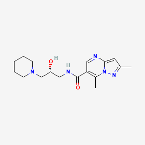 N-[(2R)-2-hydroxy-3-piperidin-1-ylpropyl]-2,7-dimethylpyrazolo[1,5-a]pyrimidine-6-carboxamide