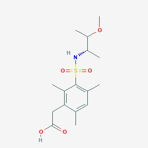 molecular formula C16H25NO5S B6750559 2-[3-[[(2S)-3-methoxybutan-2-yl]sulfamoyl]-2,4,6-trimethylphenyl]acetic acid 