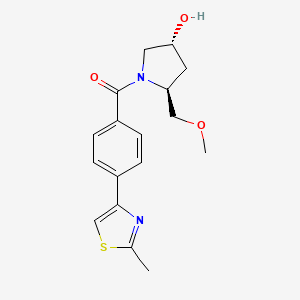 molecular formula C17H20N2O3S B6750572 [(2S,4R)-4-hydroxy-2-(methoxymethyl)pyrrolidin-1-yl]-[4-(2-methyl-1,3-thiazol-4-yl)phenyl]methanone 