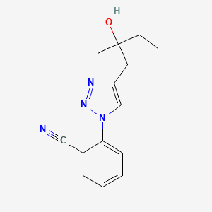 molecular formula C14H16N4O B6750577 2-[4-(2-Hydroxy-2-methylbutyl)triazol-1-yl]benzonitrile 