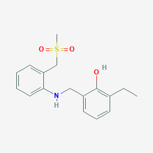 molecular formula C17H21NO3S B6750578 2-Ethyl-6-[[2-(methylsulfonylmethyl)anilino]methyl]phenol 