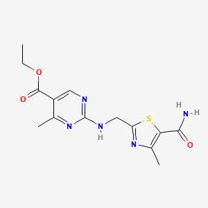 Ethyl 2-[(5-carbamoyl-4-methyl-1,3-thiazol-2-yl)methylamino]-4-methylpyrimidine-5-carboxylate