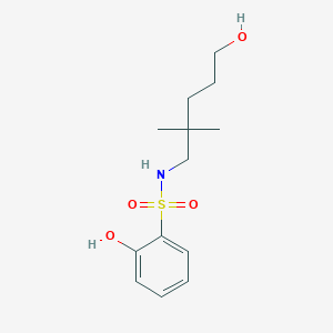 molecular formula C13H21NO4S B6750597 2-hydroxy-N-(5-hydroxy-2,2-dimethylpentyl)benzenesulfonamide 