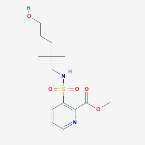 molecular formula C14H22N2O5S B6750607 Methyl 3-[(5-hydroxy-2,2-dimethylpentyl)sulfamoyl]pyridine-2-carboxylate 