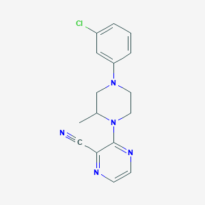 3-[4-(3-Chlorophenyl)-2-methylpiperazin-1-yl]pyrazine-2-carbonitrile