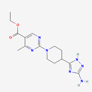 ethyl 2-[4-(3-amino-1H-1,2,4-triazol-5-yl)piperidin-1-yl]-4-methylpyrimidine-5-carboxylate