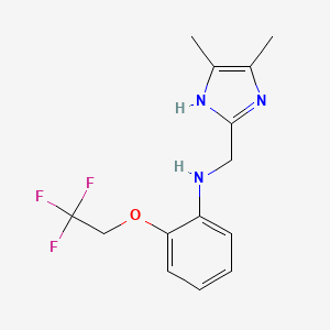 molecular formula C14H16F3N3O B6750653 N-[(4,5-dimethyl-1H-imidazol-2-yl)methyl]-2-(2,2,2-trifluoroethoxy)aniline 