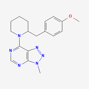 molecular formula C18H22N6O B6750677 7-[2-[(4-Methoxyphenyl)methyl]piperidin-1-yl]-3-methyltriazolo[4,5-d]pyrimidine 