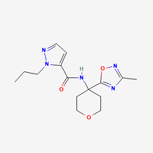 N-[4-(3-methyl-1,2,4-oxadiazol-5-yl)oxan-4-yl]-2-propylpyrazole-3-carboxamide