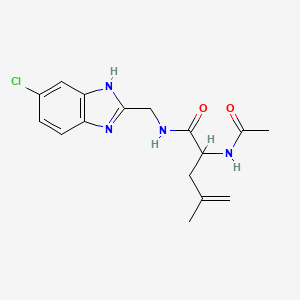 molecular formula C16H19ClN4O2 B6750699 2-acetamido-N-[(6-chloro-1H-benzimidazol-2-yl)methyl]-4-methylpent-4-enamide 