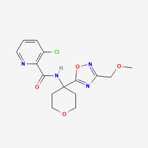 3-chloro-N-[4-[3-(methoxymethyl)-1,2,4-oxadiazol-5-yl]oxan-4-yl]pyridine-2-carboxamide