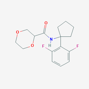 N-[1-(2,6-difluorophenyl)cyclopentyl]-1,4-dioxane-2-carboxamide